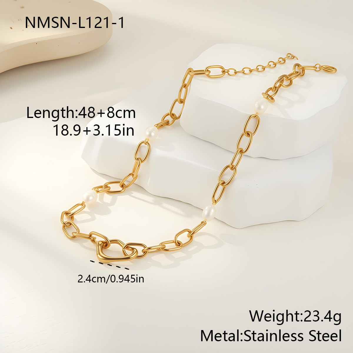 For Women Electroplated Necklace Chain In 304 Stainless Steel With 18K Real Gold Plated PVD Coating