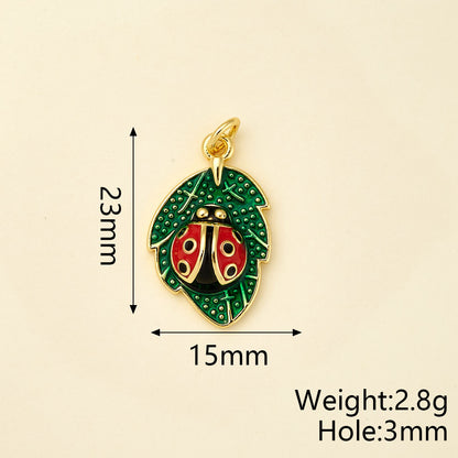 Owl Pendant In Copper With 18K Real Gold Plated Electroplating, Enamel Process And 0.05µm-0.08µm Thickness, 1 Pc/Package