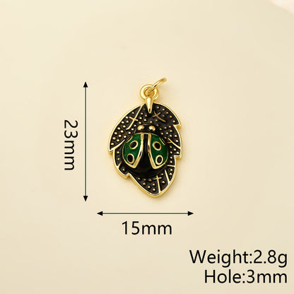 Owl Pendant In Copper With 18K Real Gold Plated Electroplating, Enamel Process And 0.05µm-0.08µm Thickness, 1 Pc/Package