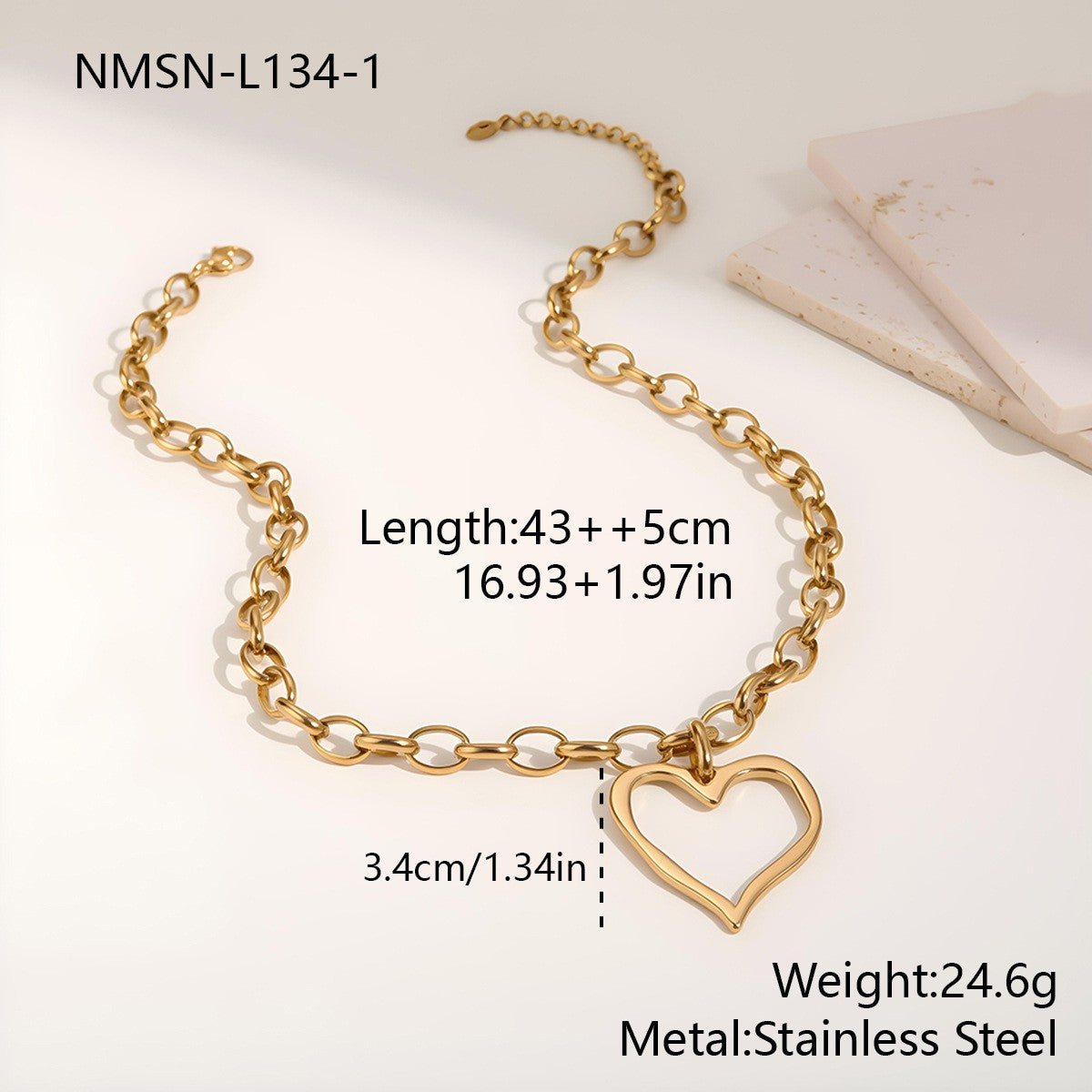 For Women Electroplated Necklace Chain In 304 Stainless Steel With 18K Real Gold Plated PVD Coating