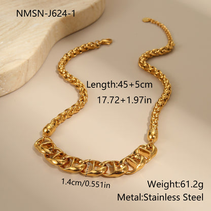 For Women Electroplated Necklace Chain In 304 Stainless Steel With 18K Real Gold Plated PVD Coating