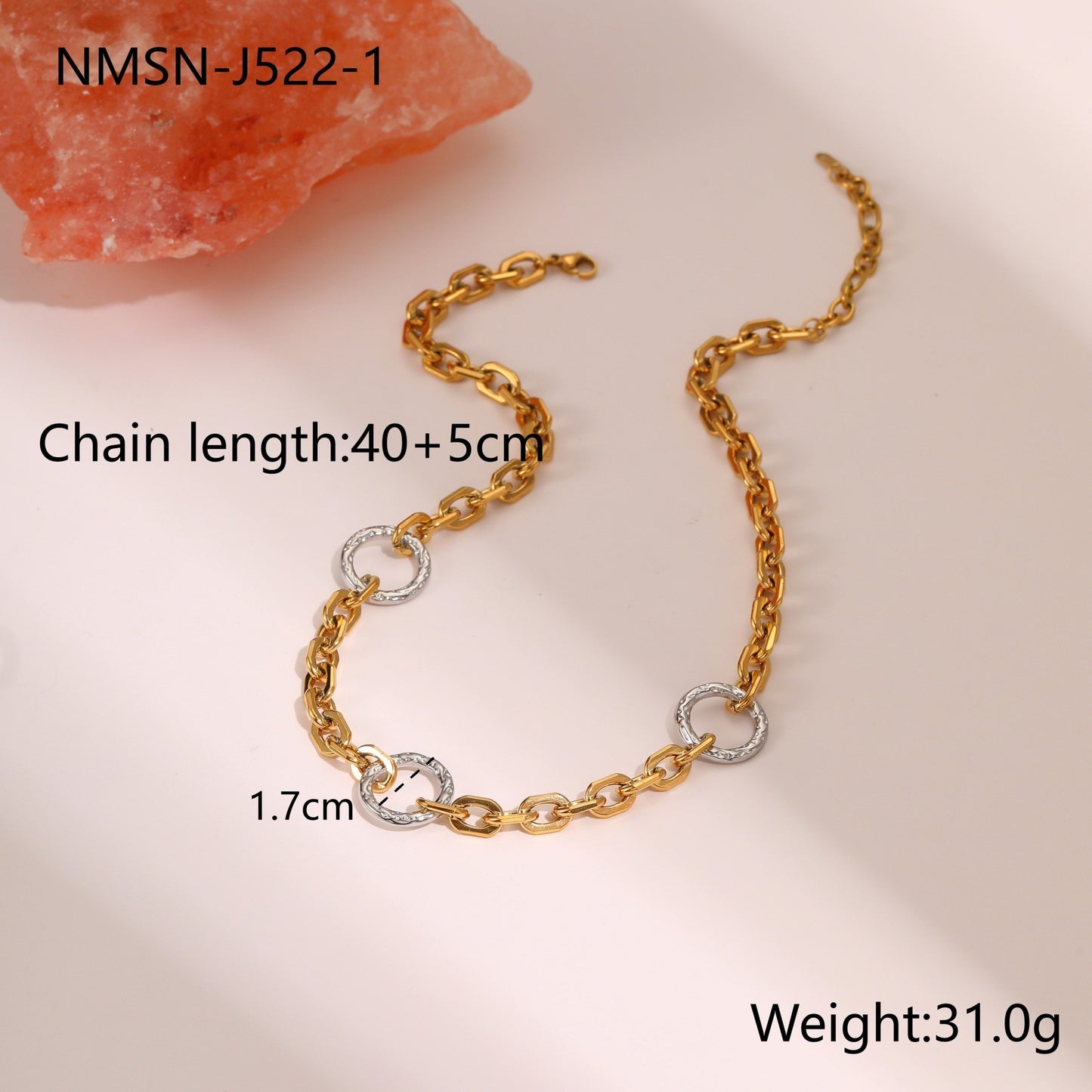 For Women Electroplated Necklace Chain In 304 Stainless Steel With 18K Real Gold Plated PVD Coating
