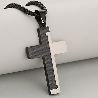 Cross Pendant 304 Stainless Steel With 18K Gold Plated PVD Coating 0.05-0.08µm, Mixed Metal, 1 Pc