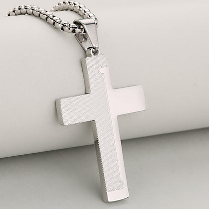 Cross Pendant 304 Stainless Steel With 18K Gold Plated PVD Coating 0.05-0.08µm, Mixed Metal, 1 Pc