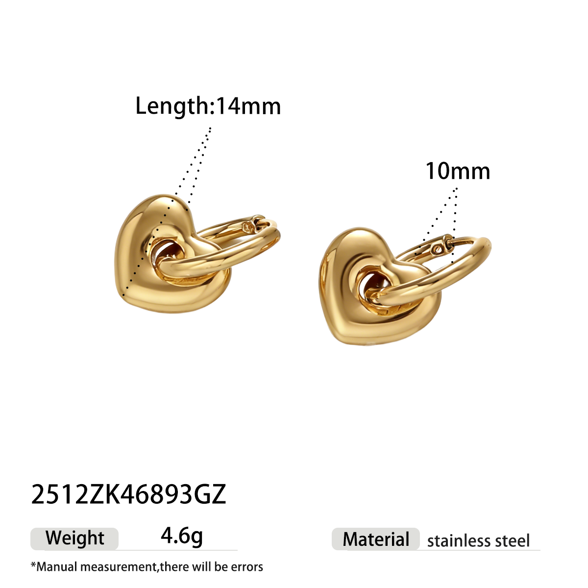 Geometric Earrings For Women Made Of 304 Stainless Steel Featuring Electroplated 18K Real Gold Plated With PVD Coated Finish