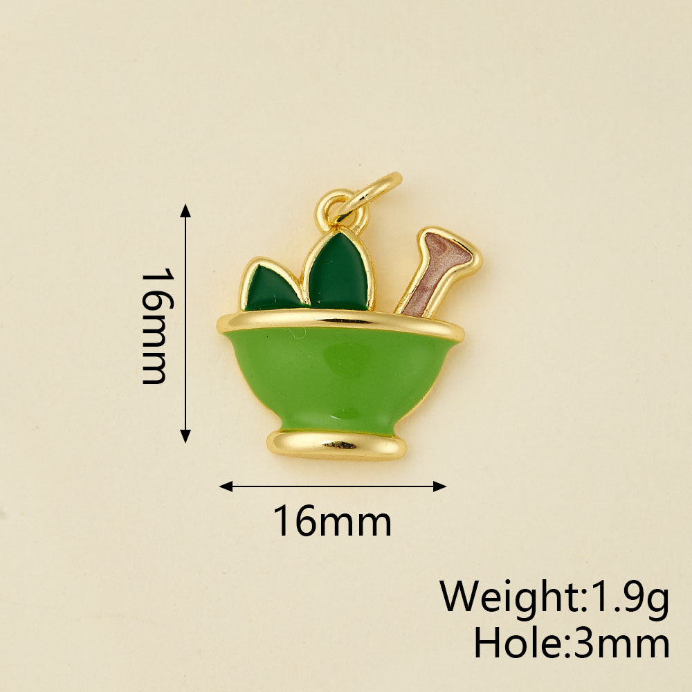 Girl Pendant In Copper With 18K Real Gold Electroplating And Zircon Inlay, Featuring 0.05µm-0.08µm Plating Thickness, 1 Pc Package