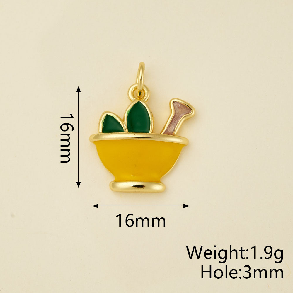 Girl Pendant In Copper With 18K Real Gold Electroplating And Zircon Inlay, Featuring 0.05µm-0.08µm Plating Thickness, 1 Pc Package