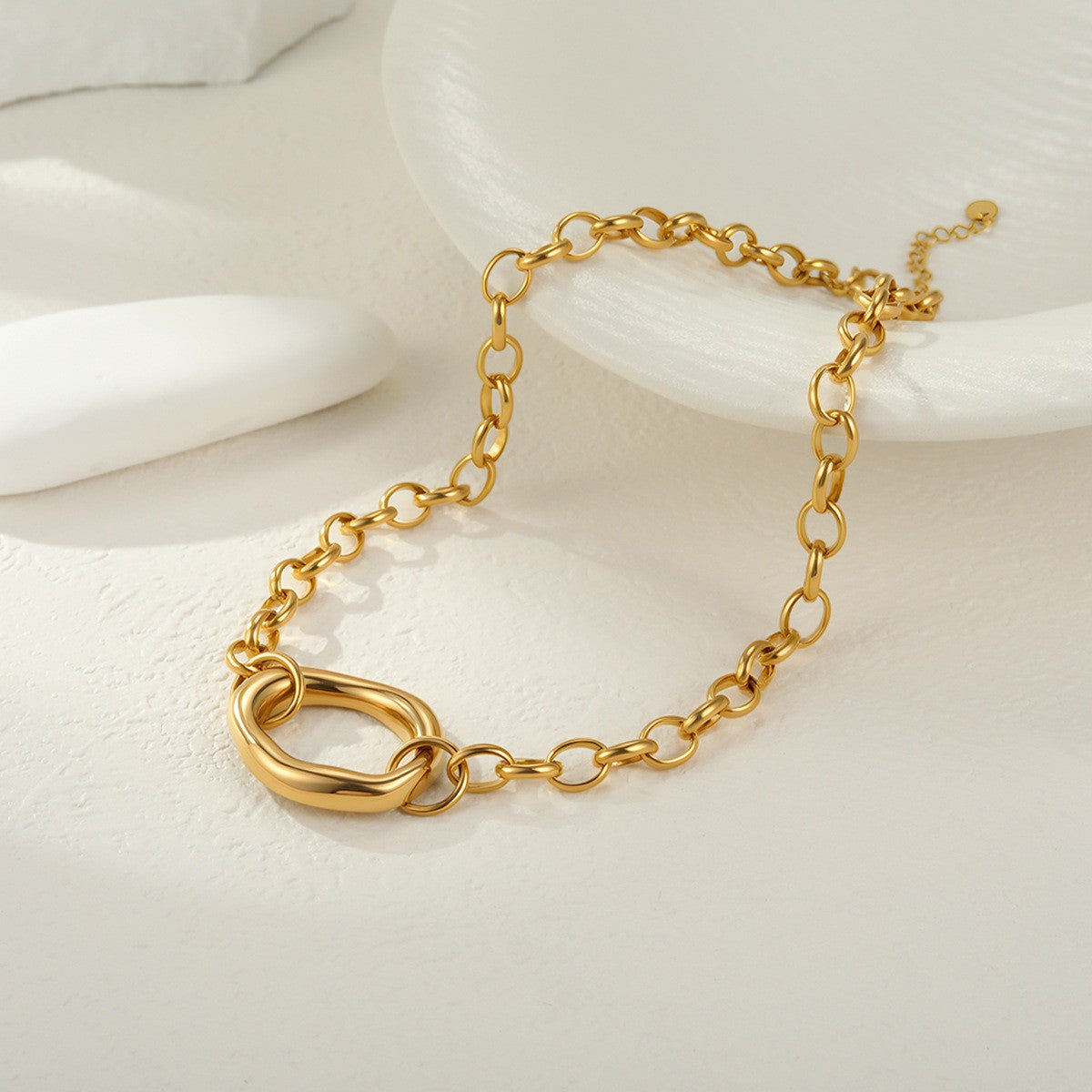 For Women Electroplated Necklace Chain In 304 Stainless Steel With 18K Real Gold Plated PVD Coating