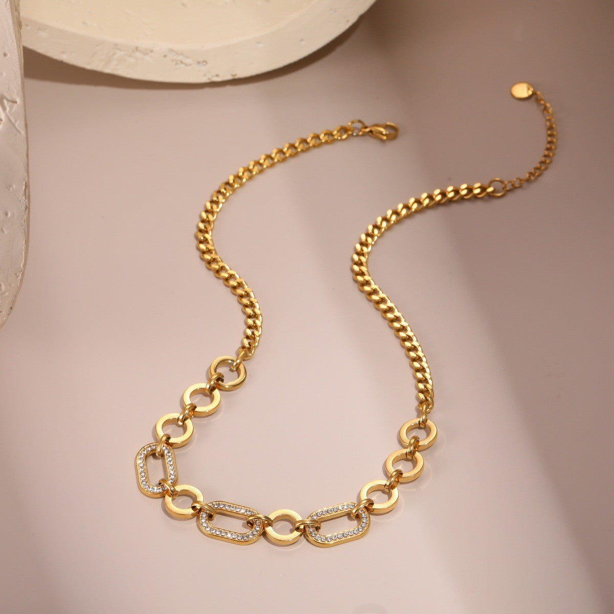 For Women Electroplated Necklace Chain In 304 Stainless Steel With 18K Real Gold Plated PVD Coating