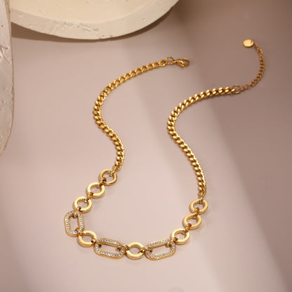 For Women Electroplated Necklace Chain In 304 Stainless Steel With 18K Real Gold Plated PVD Coating