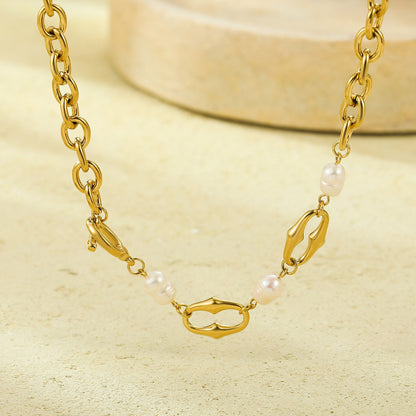 For Women Electroplated Necklace Chain In 304 Stainless Steel With 18K Real Gold Plated PVD Coating