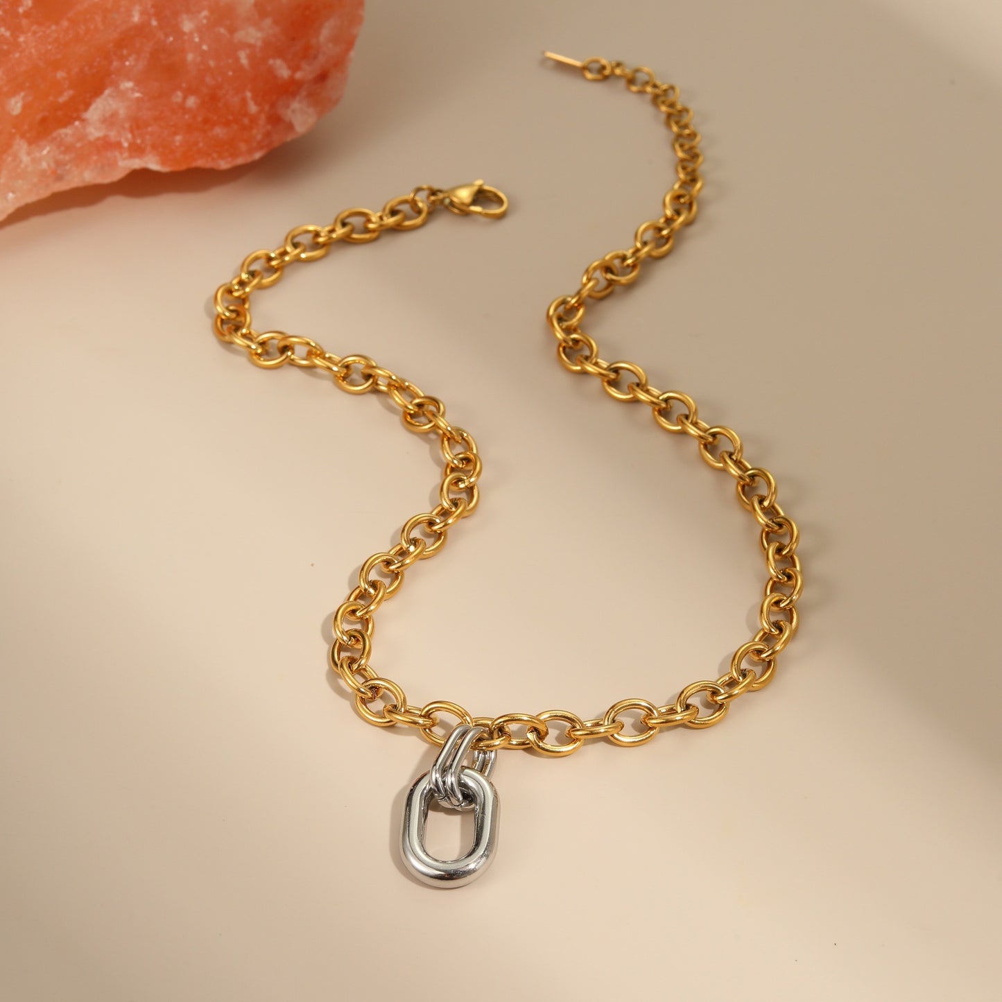 For Women Electroplated Necklace Chain In 304 Stainless Steel With 18K Real Gold Plated PVD Coating