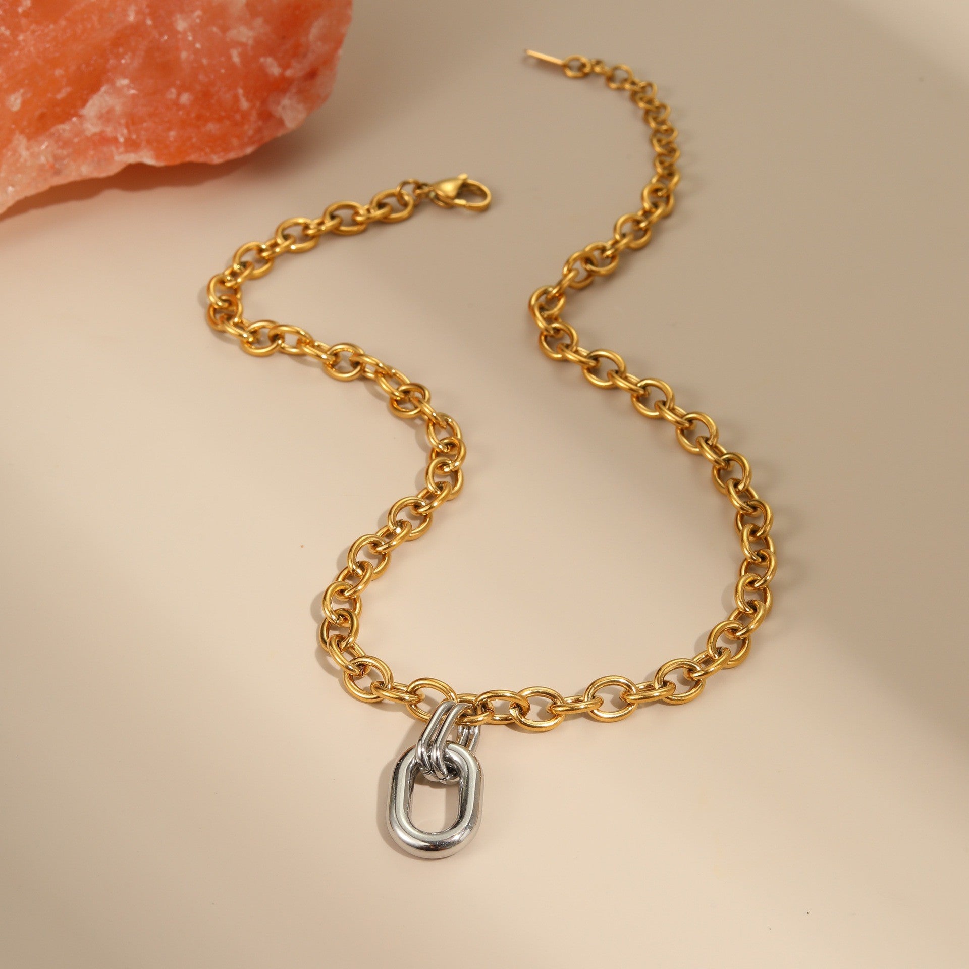 For Women Electroplated Necklace Chain In 304 Stainless Steel With 18K Real Gold Plated PVD Coating