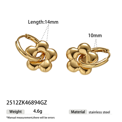 Geometric Earrings For Women Made Of 304 Stainless Steel Featuring Electroplated 18K Real Gold Plated With PVD Coated Finish