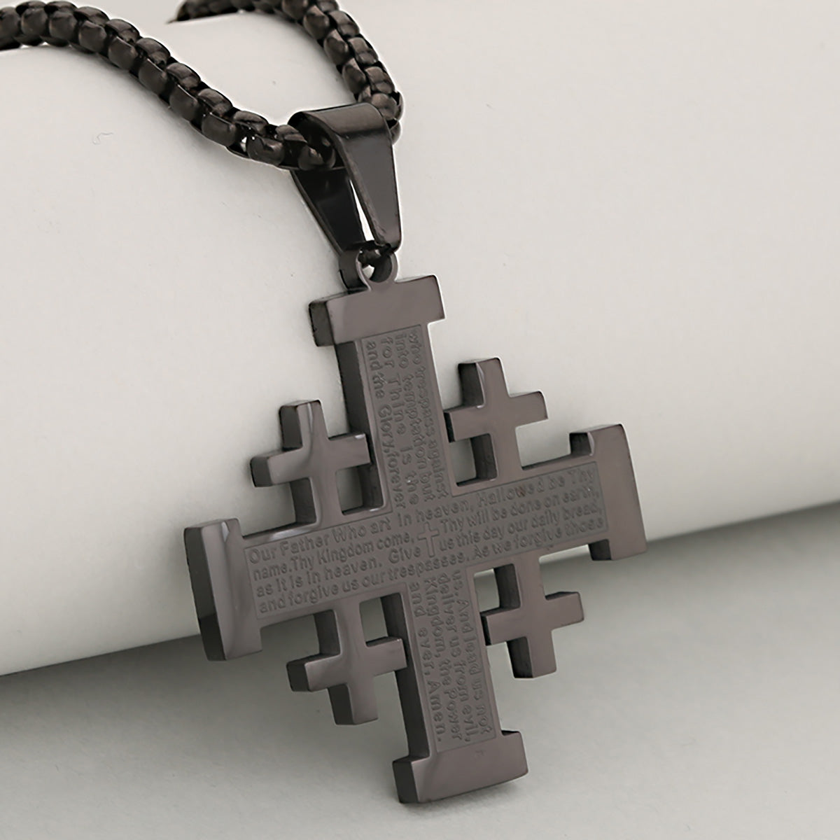 Cross Pendant In 304 Stainless Steel With 18K Real Gold Plated PVD Coating, Electroplated With 0.05µm-0.08µm Thickness, 1 Pc/Package