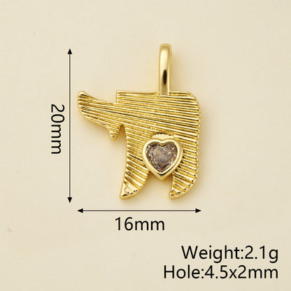 Girl Pendant In Copper With 18K Real Gold Electroplating And Zircon Inlay, Featuring 0.05µm-0.08µm Plating Thickness, 1 Pc Package