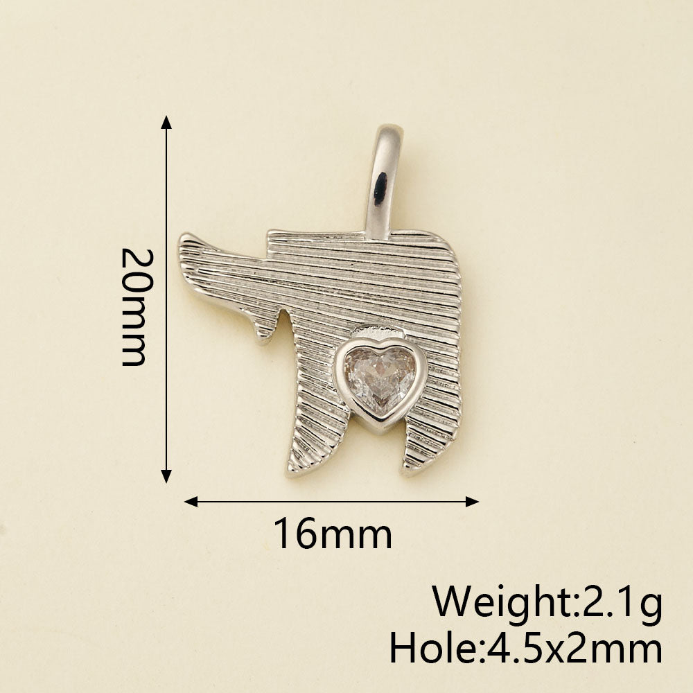 Girl Pendant In Copper With 18K Real Gold Electroplating And Zircon Inlay, Featuring 0.05µm-0.08µm Plating Thickness, 1 Pc Package