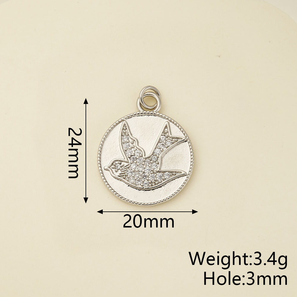 Girl Pendant In Copper With 18K Real Gold Electroplating And Zircon Inlay, Featuring 0.05µm-0.08µm Plating Thickness, 1 Pc Package