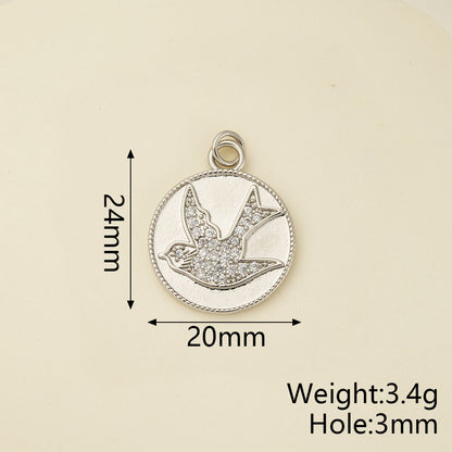 Girl Pendant In Copper With 18K Real Gold Electroplating And Zircon Inlay, Featuring 0.05µm-0.08µm Plating Thickness, 1 Pc Package