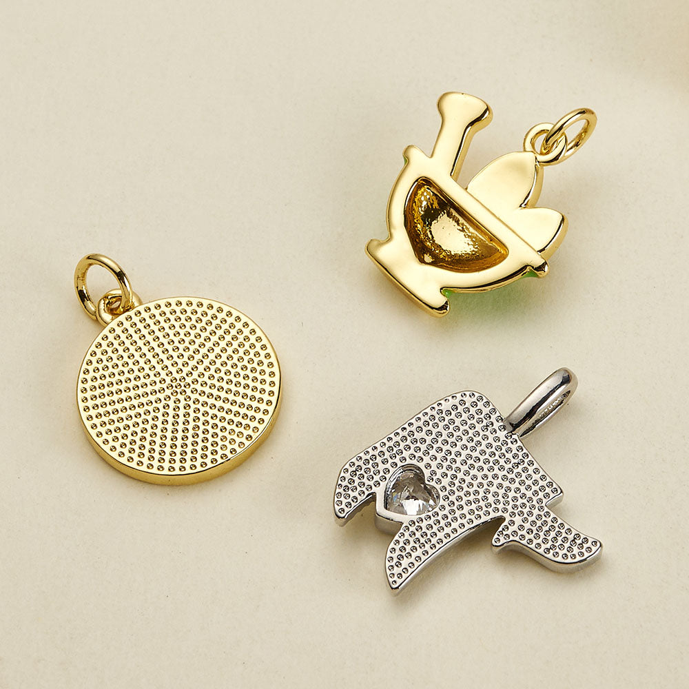 Girl Pendant In Copper With 18K Real Gold Electroplating And Zircon Inlay, Featuring 0.05µm-0.08µm Plating Thickness, 1 Pc Package