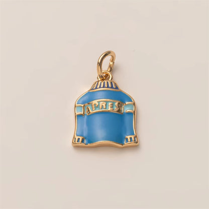 Heart-Shaped Copper Pendant With Golden Electroplating And Zircon Inlay, 27x23mm, 1 Piece