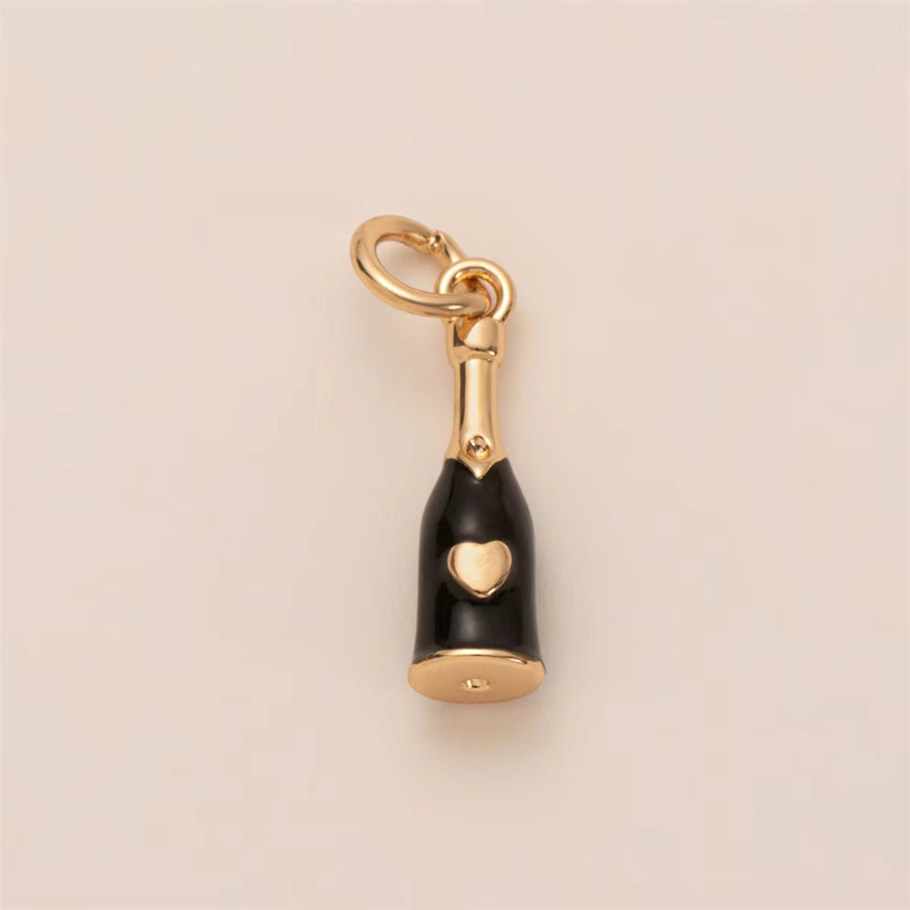 Heart-Shaped Copper Pendant With Golden Electroplating And Zircon Inlay, 27x23mm, 1 Piece