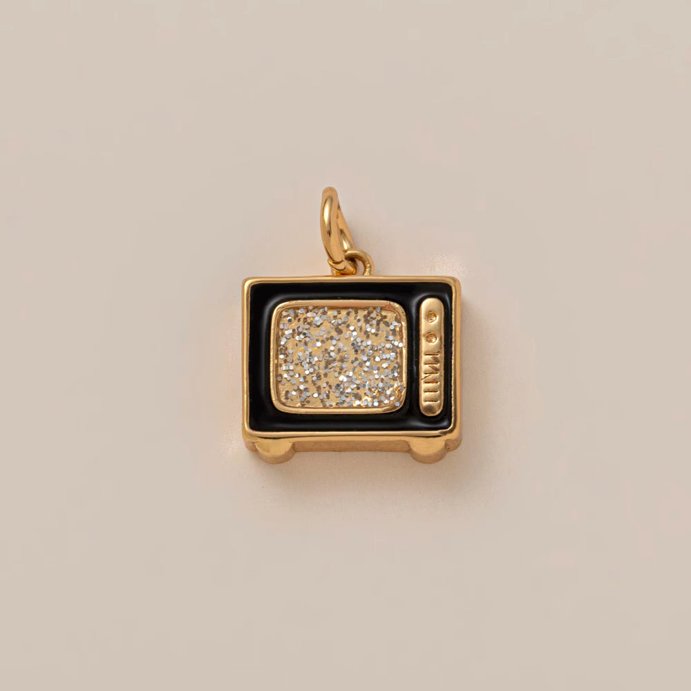 Heart-Shaped Copper Pendant With Golden Electroplating And Zircon Inlay, 27x23mm, 1 Piece