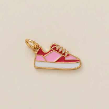 Heart-Shaped Copper Pendant With Golden Electroplating And Zircon Inlay, 27x23mm, 1 Piece