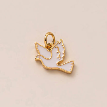 Heart-Shaped Copper Pendant With Golden Electroplating And Zircon Inlay, 27x23mm, 1 Piece
