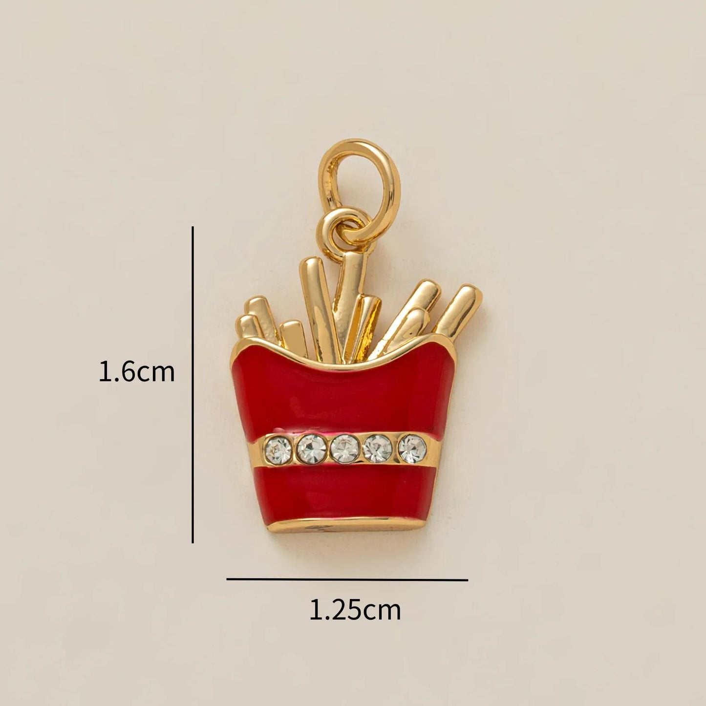 Heart-Shaped Copper Pendant With Golden Electroplating And Zircon Inlay, 27x23mm, 1 Piece