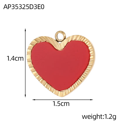Heart Shape Pendant In 304 Stainless Steel With 14K Real Gold Plated PVD Coating 0.03µm Thickness, 1 Piece