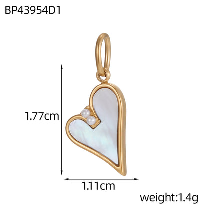 Heart Shape Pendant In 304 Stainless Steel With 14K Real Gold Plated PVD Coating 0.03µm Thickness, 1 Piece