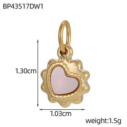 Heart Shape Pendant In 304 Stainless Steel With 14K Real Gold Plated PVD Coating 0.03µm Thickness, 1 Piece