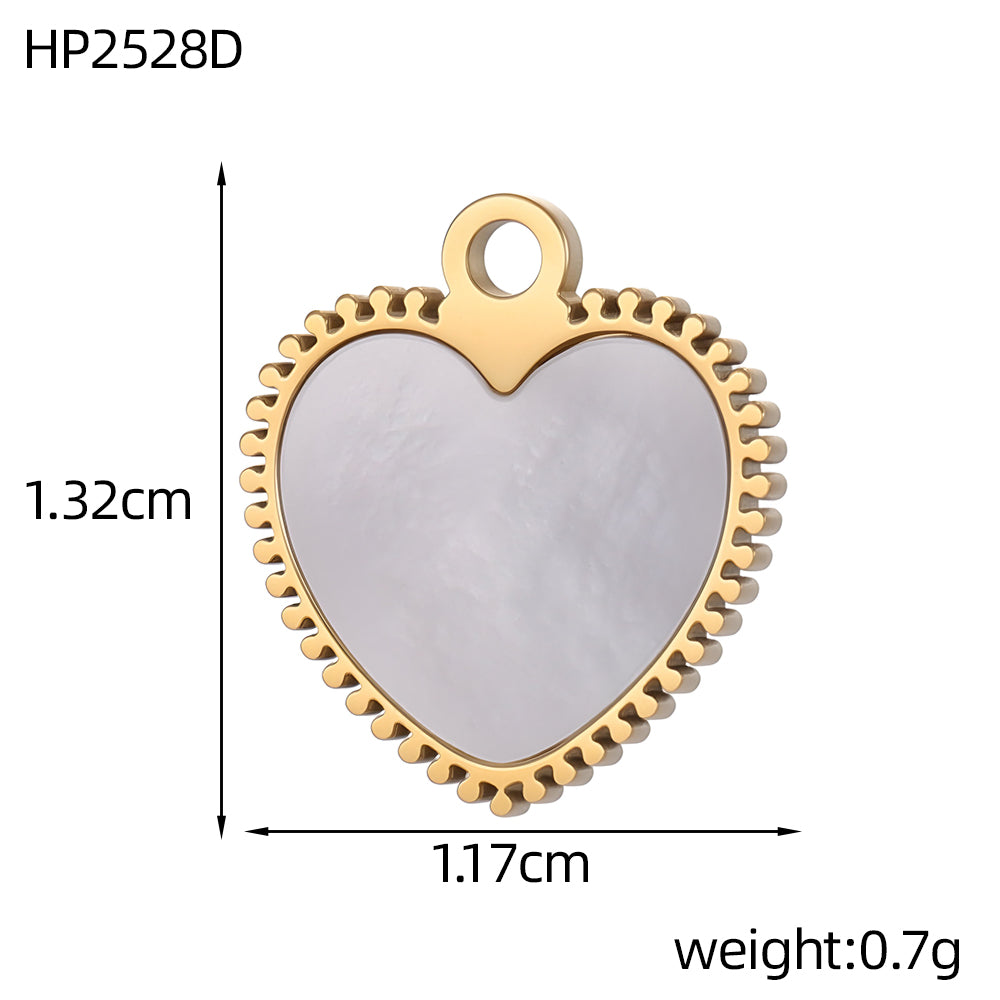Heart Shape Pendant In 304 Stainless Steel With 14K Real Gold Plated PVD Coating 0.03µm Thickness, 1 Piece