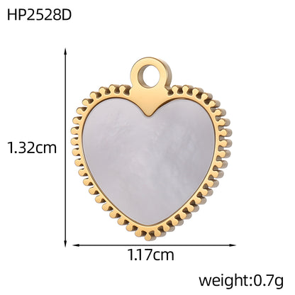 Heart Shape Pendant In 304 Stainless Steel With 14K Real Gold Plated PVD Coating 0.03µm Thickness, 1 Piece