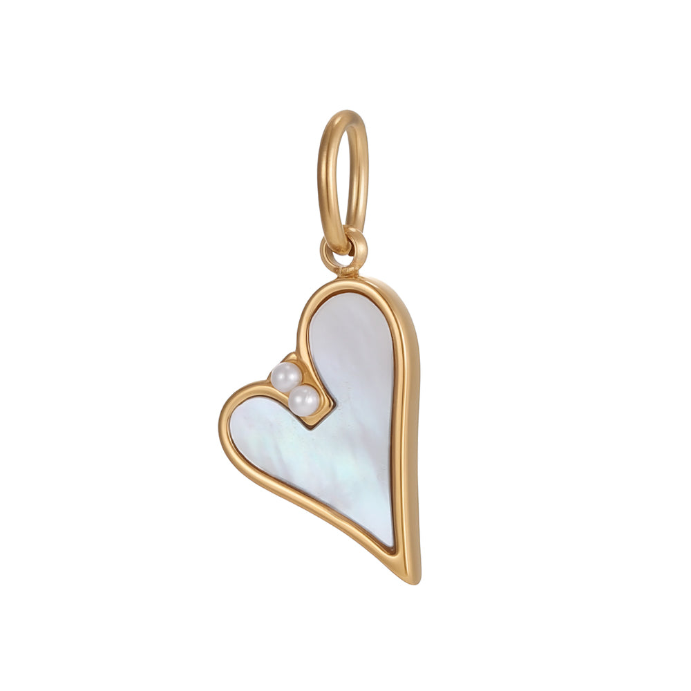 Heart Shape Pendant In 304 Stainless Steel With 14K Real Gold Plated PVD Coating 0.03µm Thickness, 1 Piece