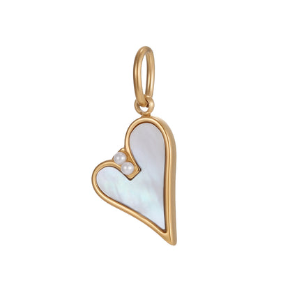 Heart Shape Pendant In 304 Stainless Steel With 14K Real Gold Plated PVD Coating 0.03µm Thickness, 1 Piece