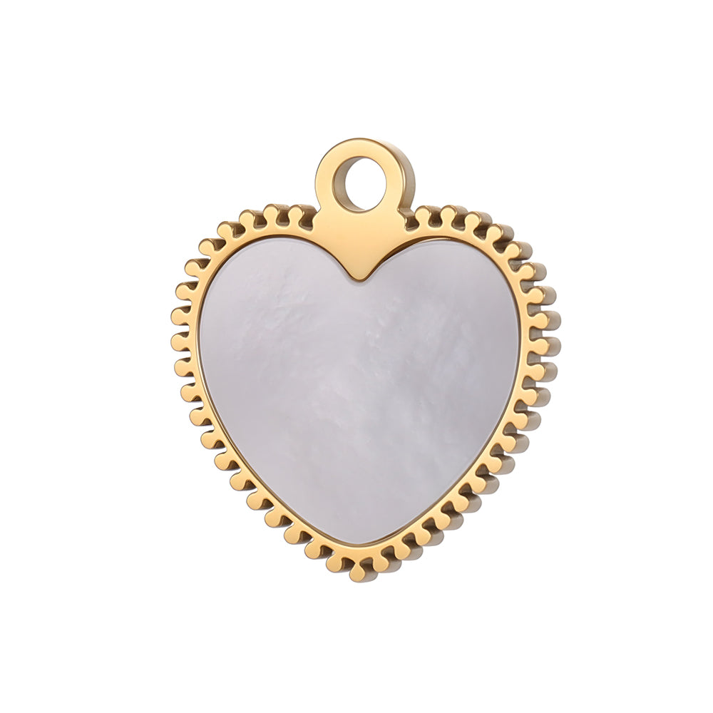 Heart Shape Pendant In 304 Stainless Steel With 14K Real Gold Plated PVD Coating 0.03µm Thickness, 1 Piece