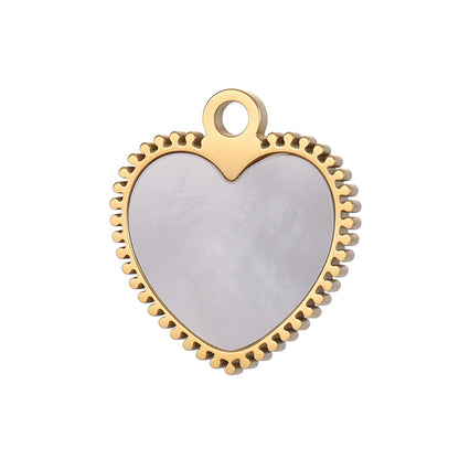 Heart Shape Pendant In 304 Stainless Steel With 14K Real Gold Plated PVD Coating 0.03µm Thickness, 1 Piece