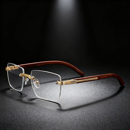 Frameless Square Blue Light Blocking Glasses With PC Lens Material, Ideal For Summer Wear