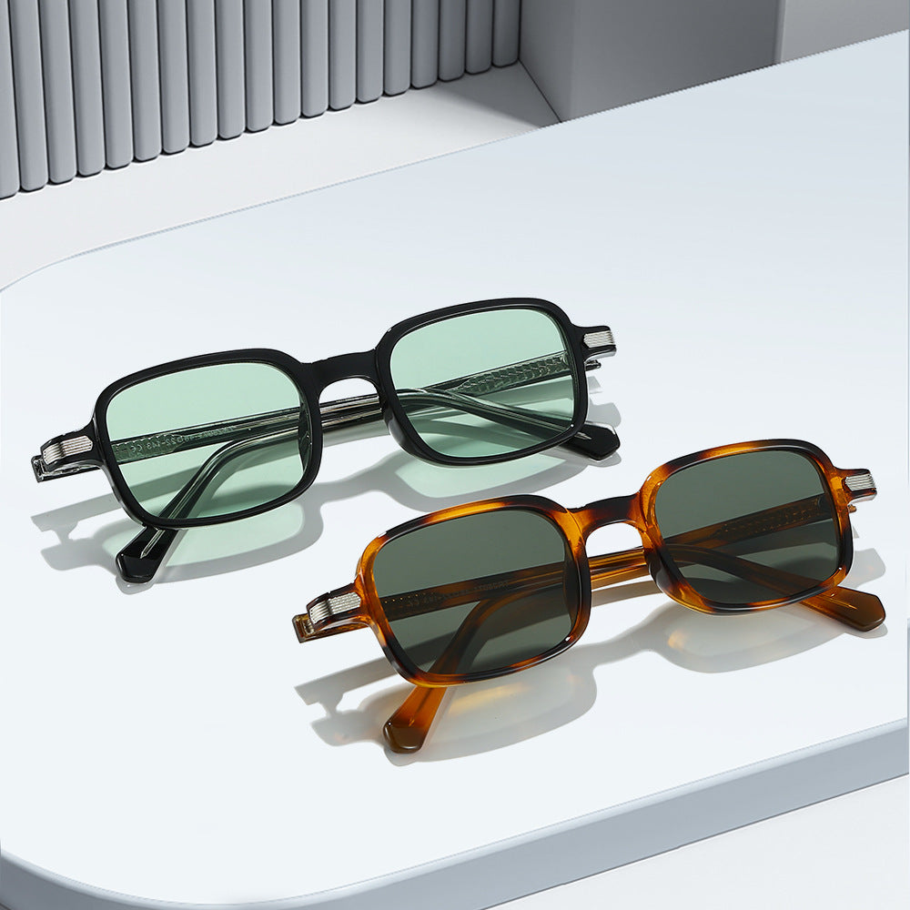 Unisex Square Full Frame Sunglasses With Ac Lens Material In Black, Perfect For Spring