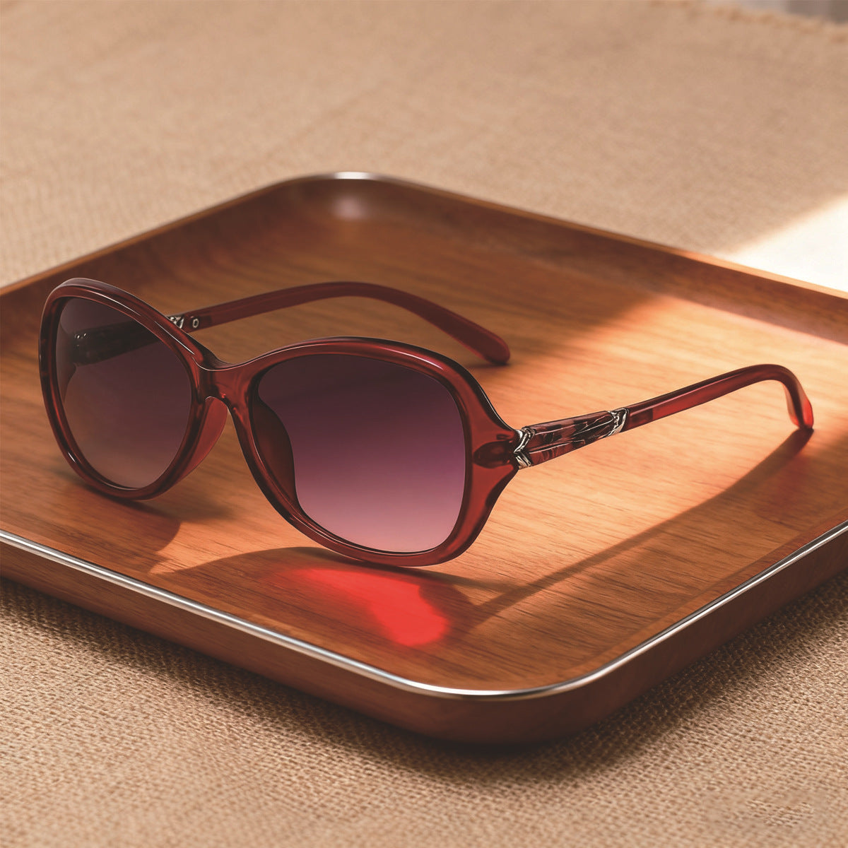 Women’s Square Full Frame Sunglasses With Acrylic Lenses In Purple, Perfect For Summer