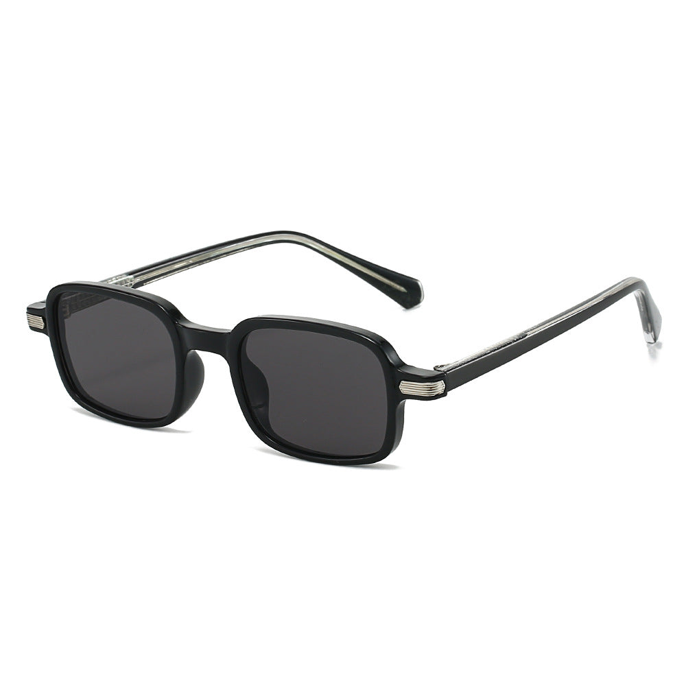 Unisex Square Full Frame Sunglasses With Ac Lens Material In Black, Perfect For Spring