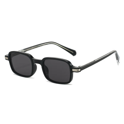 Unisex Square Full Frame Sunglasses With Ac Lens Material In Black, Perfect For Spring
