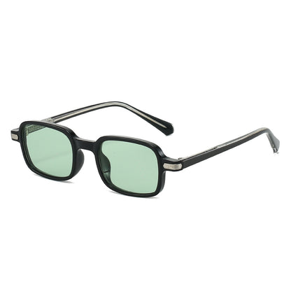 Unisex Square Full Frame Sunglasses With Ac Lens Material In Black, Perfect For Spring
