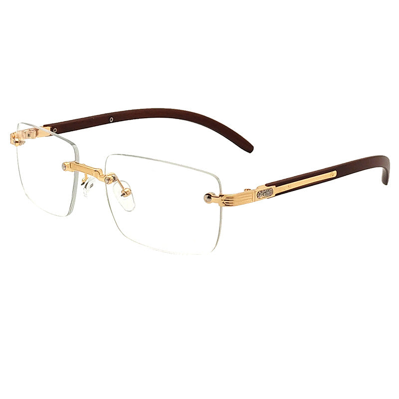 Frameless Square Blue Light Blocking Glasses With PC Lens Material, Ideal For Summer Wear
