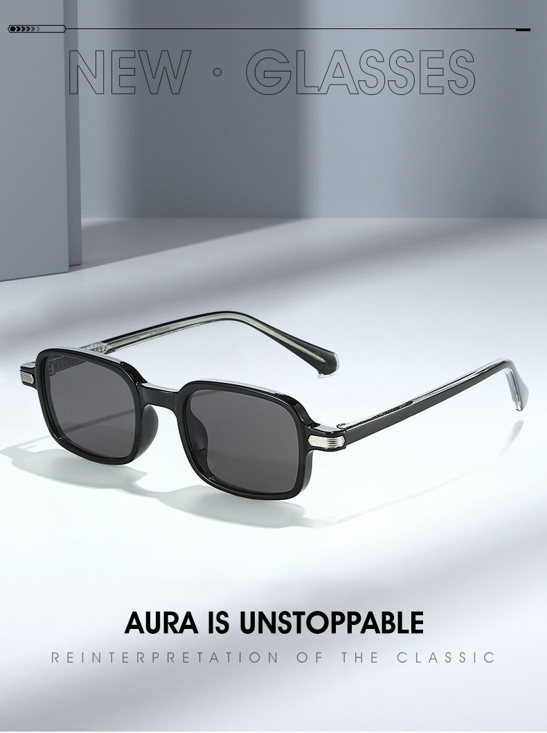 Unisex Square Full Frame Sunglasses With Ac Lens Material In Black, Perfect For Spring