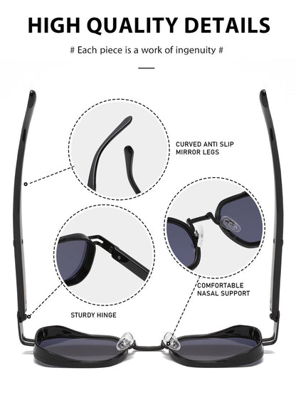 Unisex Full Frame Polygons Sunglasses With PC Lens Material In Golden, Perfect For Spring Season