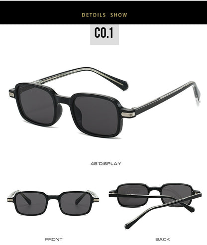 Unisex Square Full Frame Sunglasses With Ac Lens Material In Black, Perfect For Spring