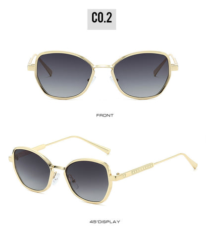 Unisex Polygons Full Frame Sunglasses With Ac Lens Material In Golden, Perfect For Spring Season